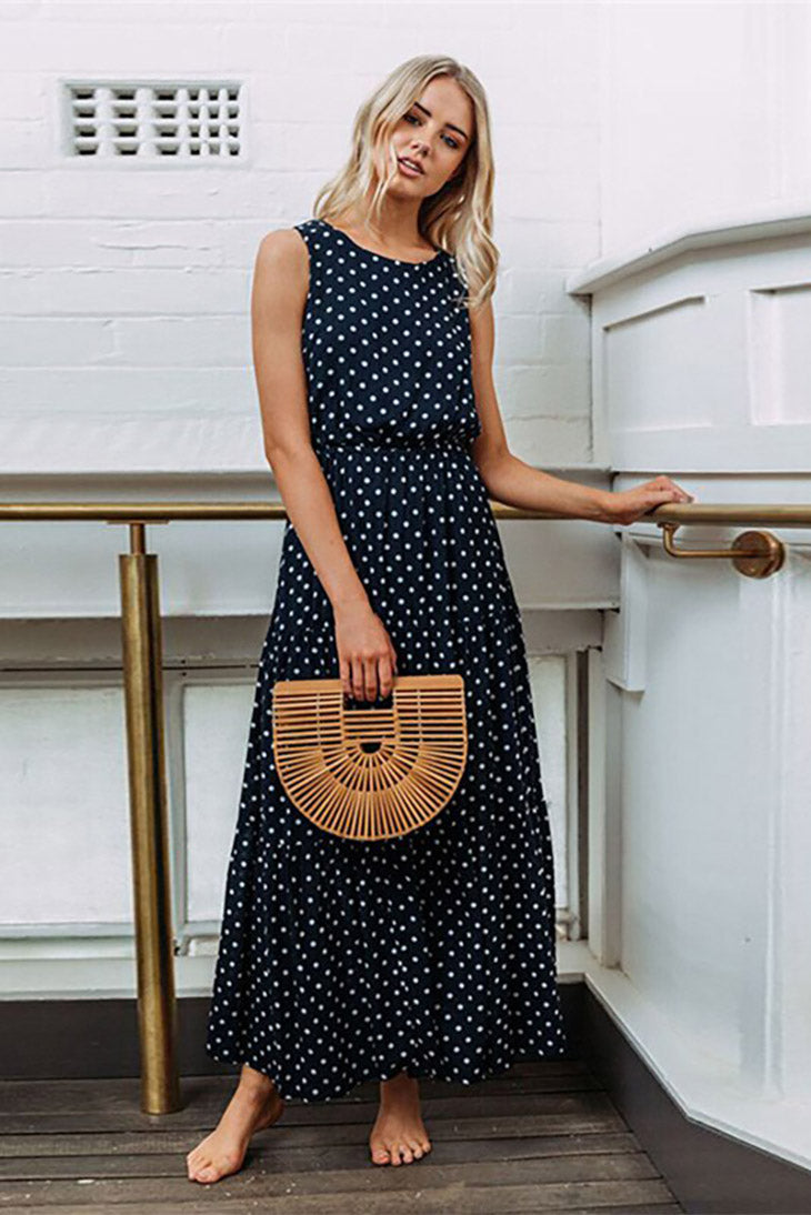 Women's Polka Dot Maxi Dress