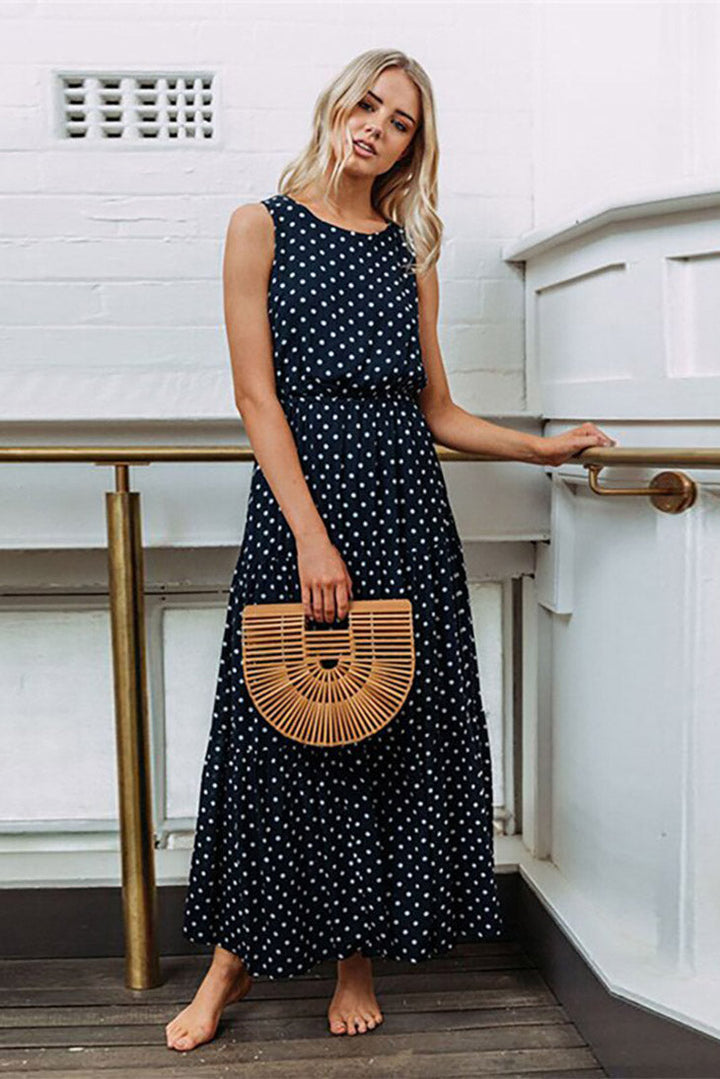 Women's Polka Dot Maxi Dress