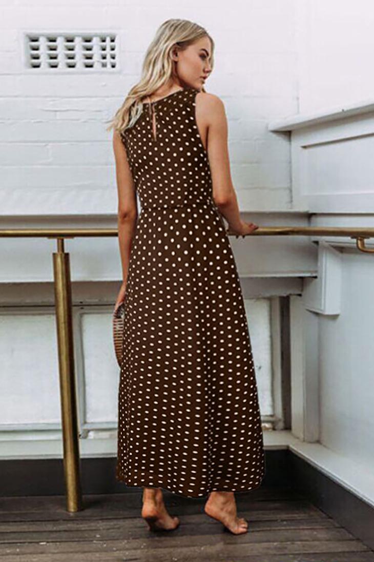 Women's Polka Dot Maxi Dress
