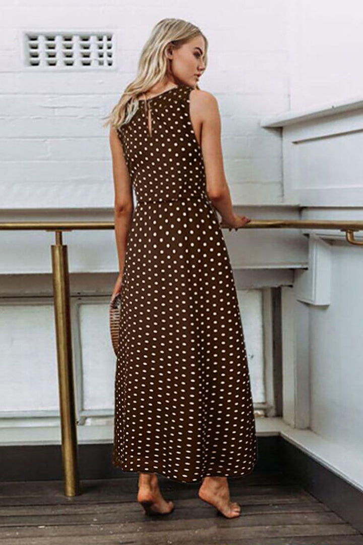 Women's Polka Dot Maxi Dress