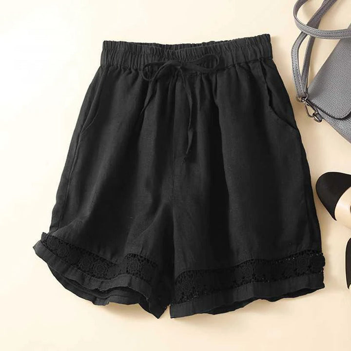 Women's Relaxed Floral Shorts Black