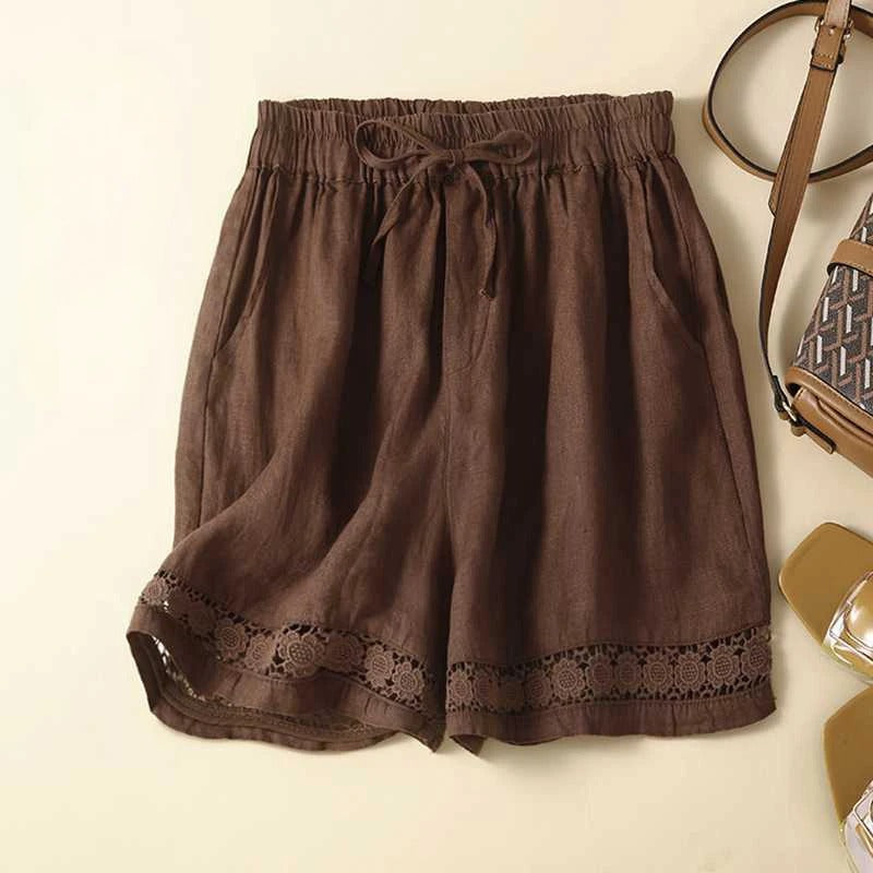 Women's Relaxed Floral Shorts Brown
