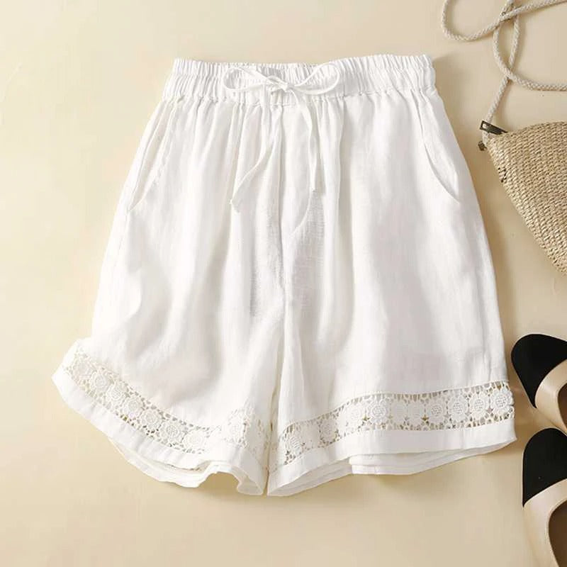 Women's Relaxed Floral Shorts White