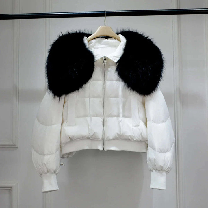 Women's Short White Duck Down Parka White 4
