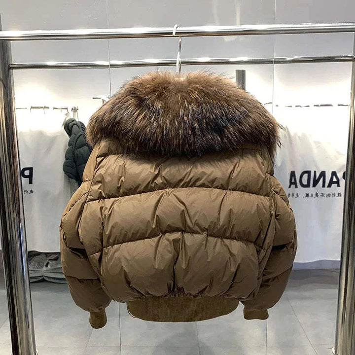 Women's Short White Duck Down Parka