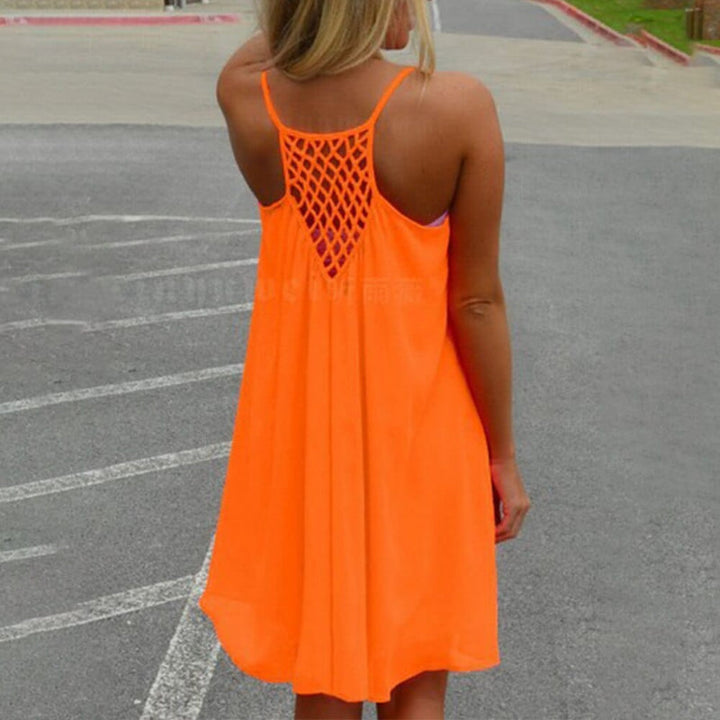 Women's Sleeveless Mini Dress Orange
