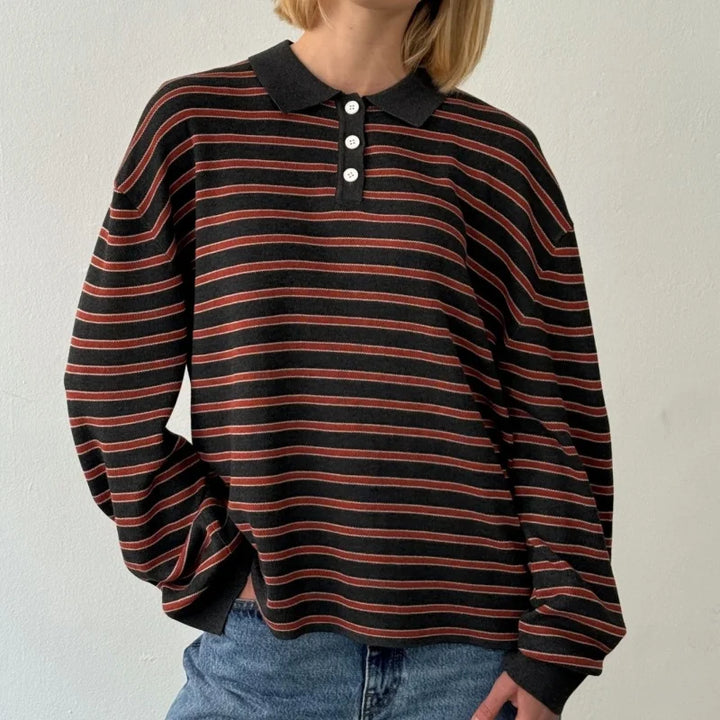Women's Striped Pullover Sweater-MODAUTLET