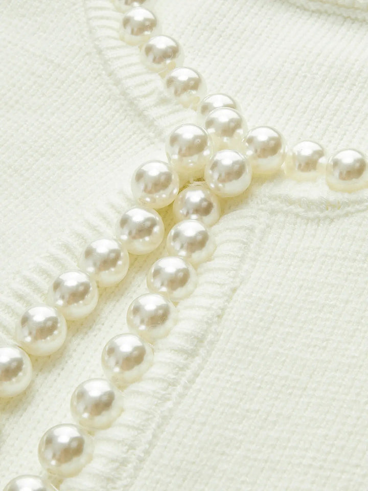 Women's Stylish Pearl Trim Cardigan – Versatile Layering Essential