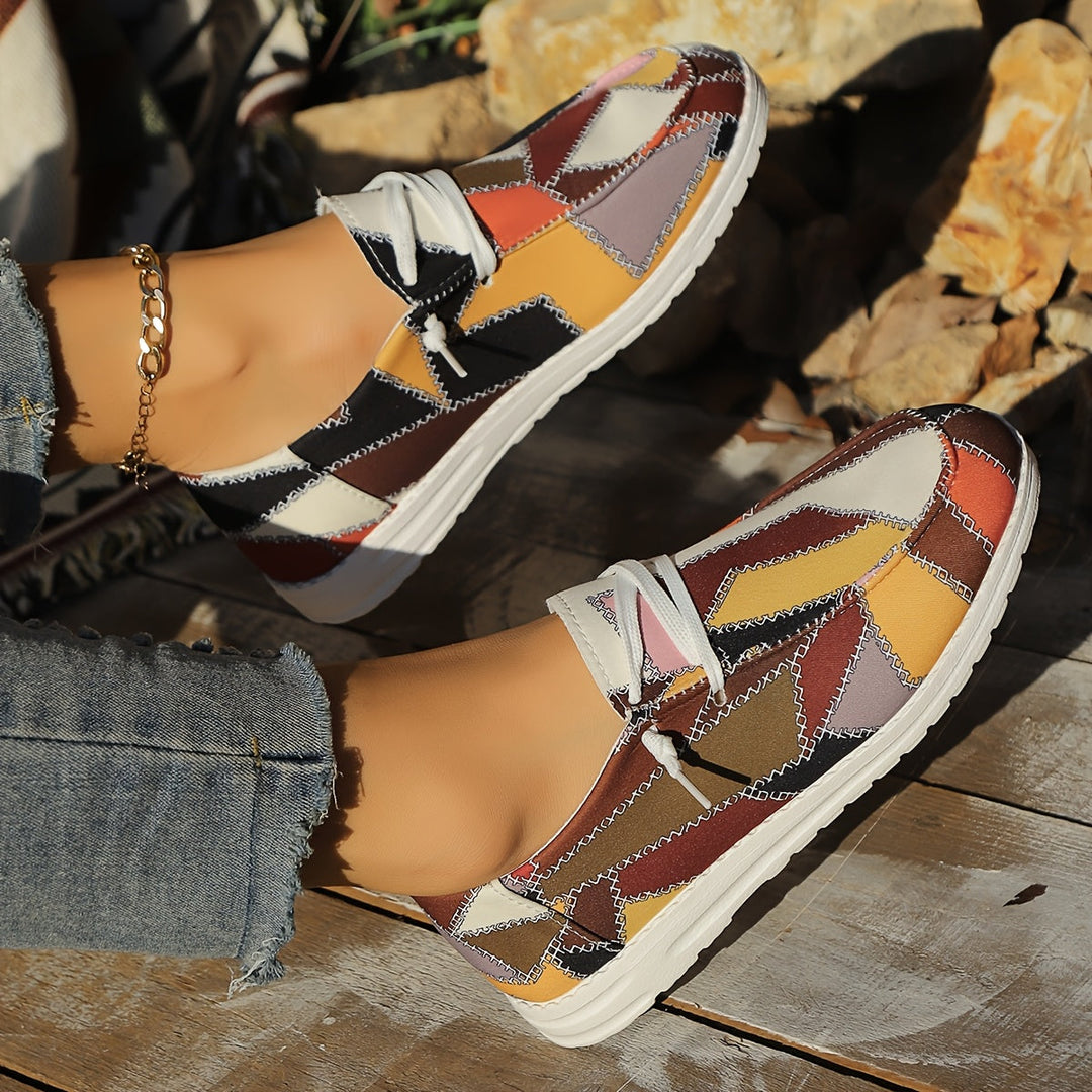 Women's Stylish Plaid Canvas Sneakers