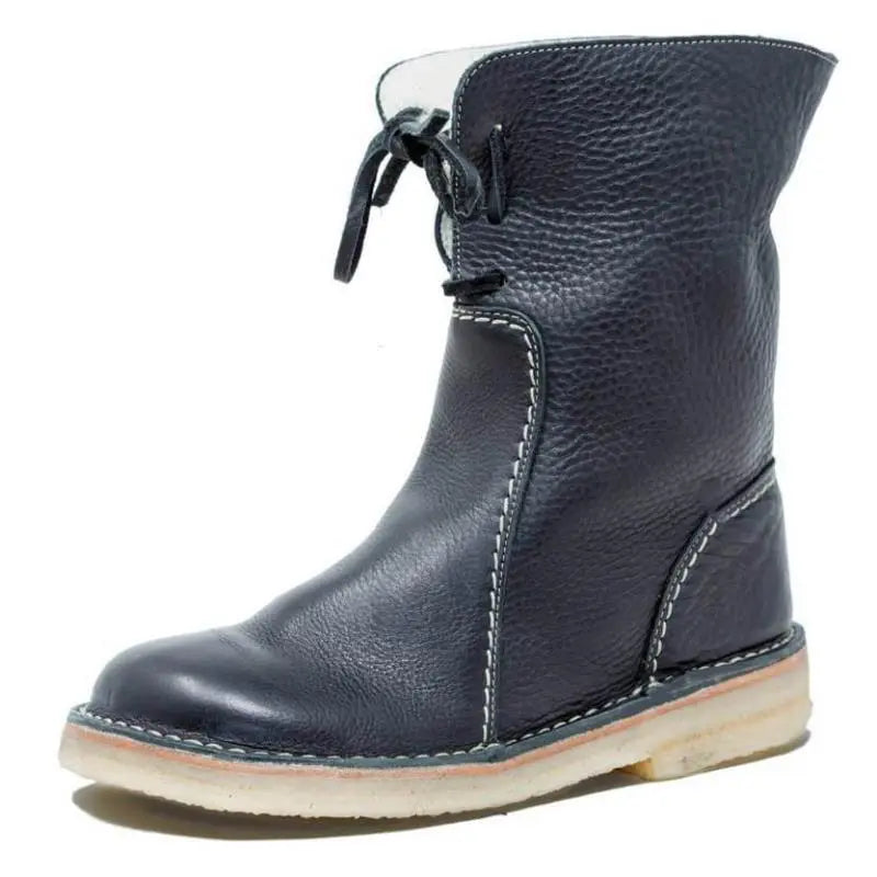 Women's Stylish Waterproof Black Boots – Cozy Winter Footwear Gray