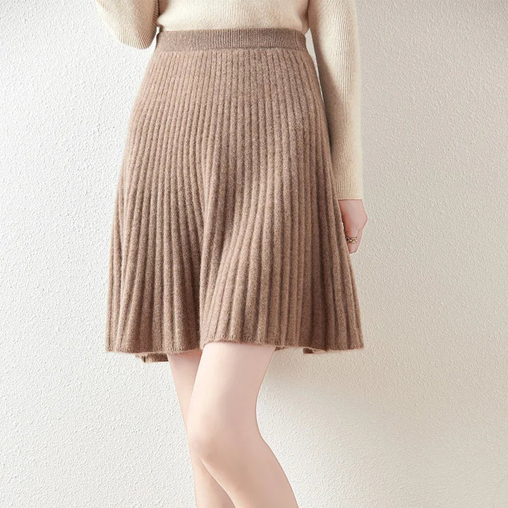Women's Stylish Wool Skirt Camel
