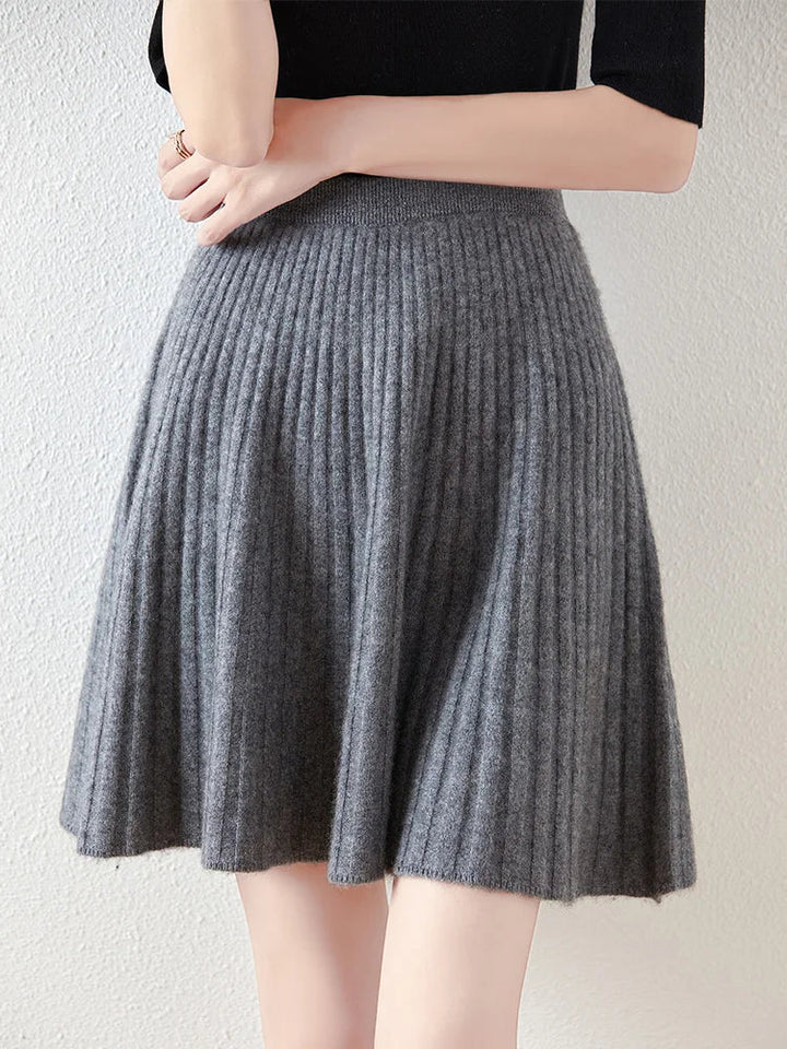 Women's Stylish Wool Skirt Grey