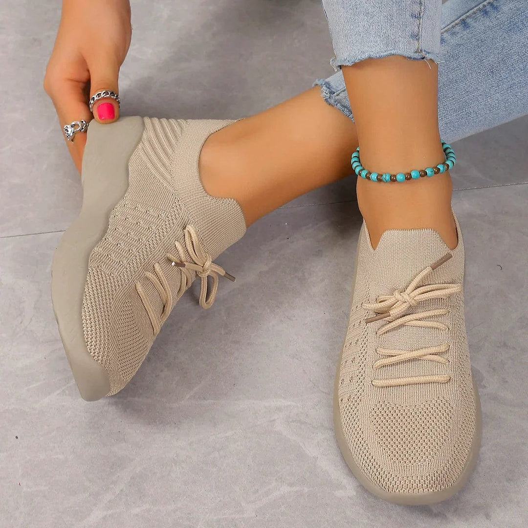 Women's Supportive Walking Shoes - Zinnia Style Soft Beige