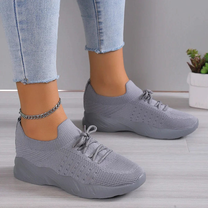 Women's Supportive Walking Shoes - Zinnia Style Silver Grey