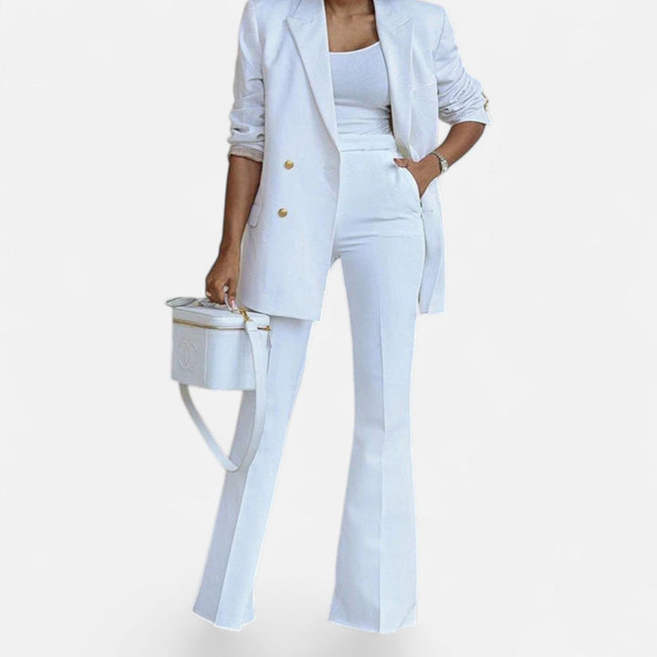 Abigail | Conjunto de Calças com Blazer Cruzado de Primavera para Mulher