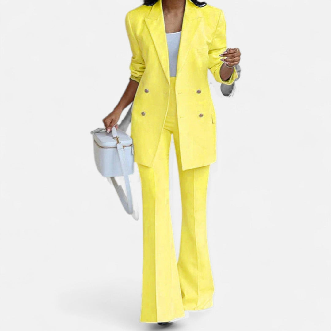 Abigail | Conjunto de Calças com Blazer Cruzado de Primavera para Mulher