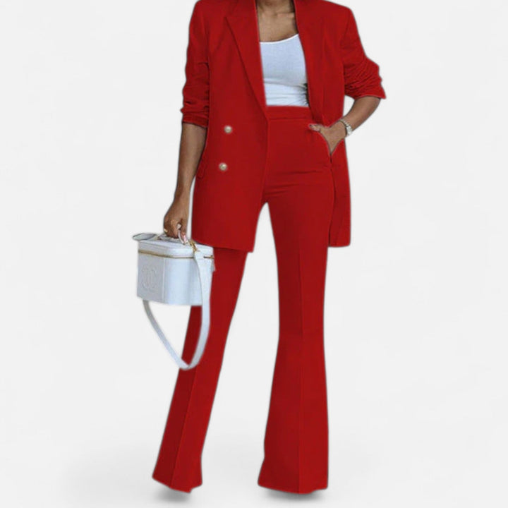 Abigail | Conjunto de Calças com Blazer Cruzado de Primavera para Mulher