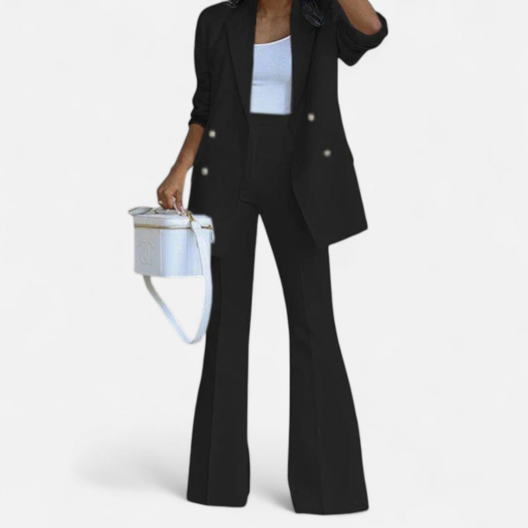 Abigail | Conjunto de Calças com Blazer Cruzado de Primavera para Mulher