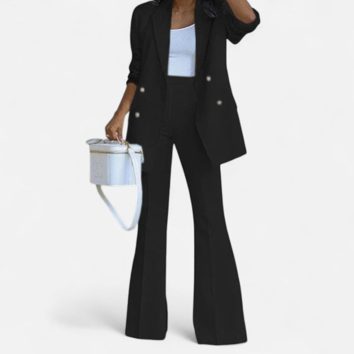Abigail | Conjunto de Calças com Blazer Cruzado de Primavera para Mulher