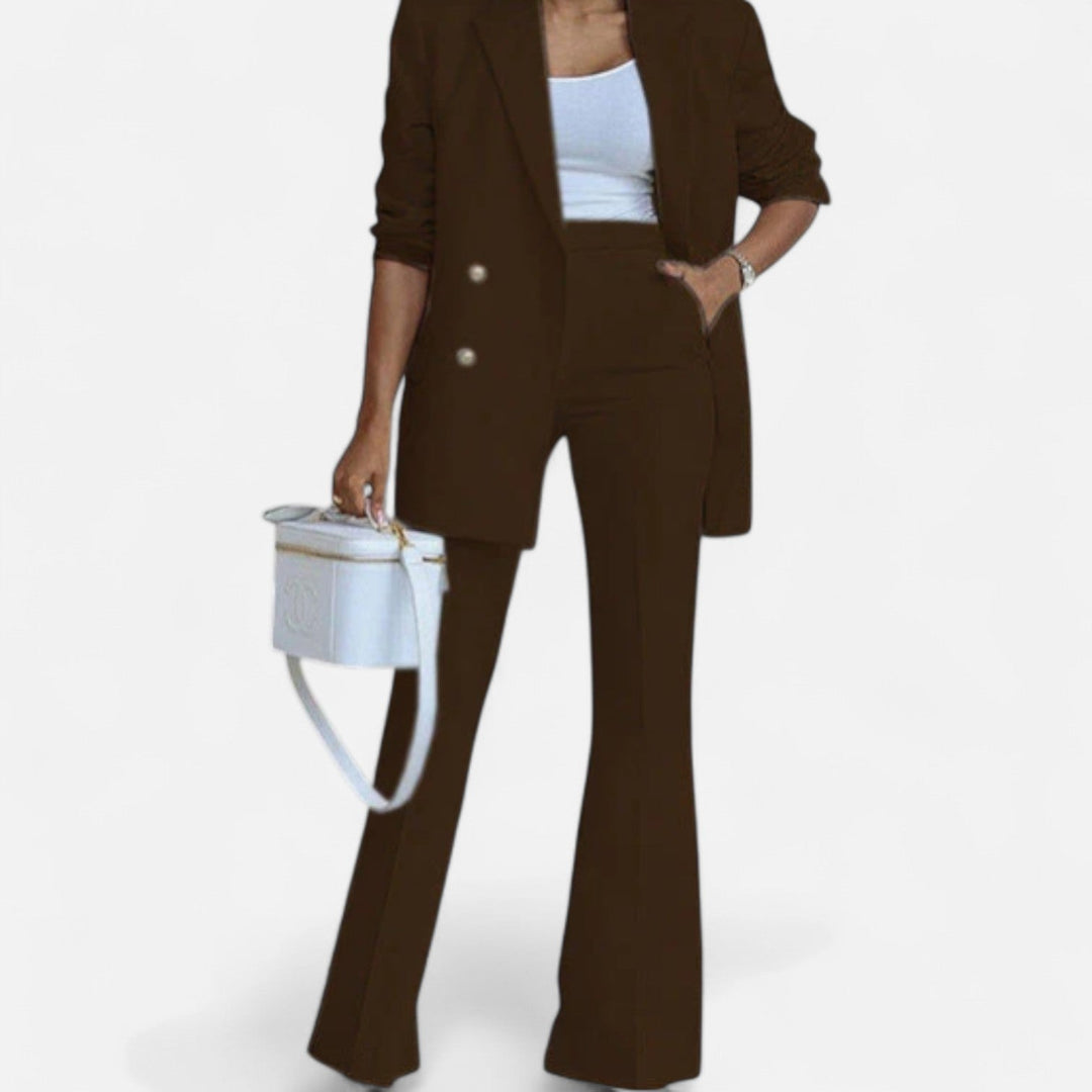 Abigail | Conjunto de Calças com Blazer Cruzado de Primavera para Mulher
