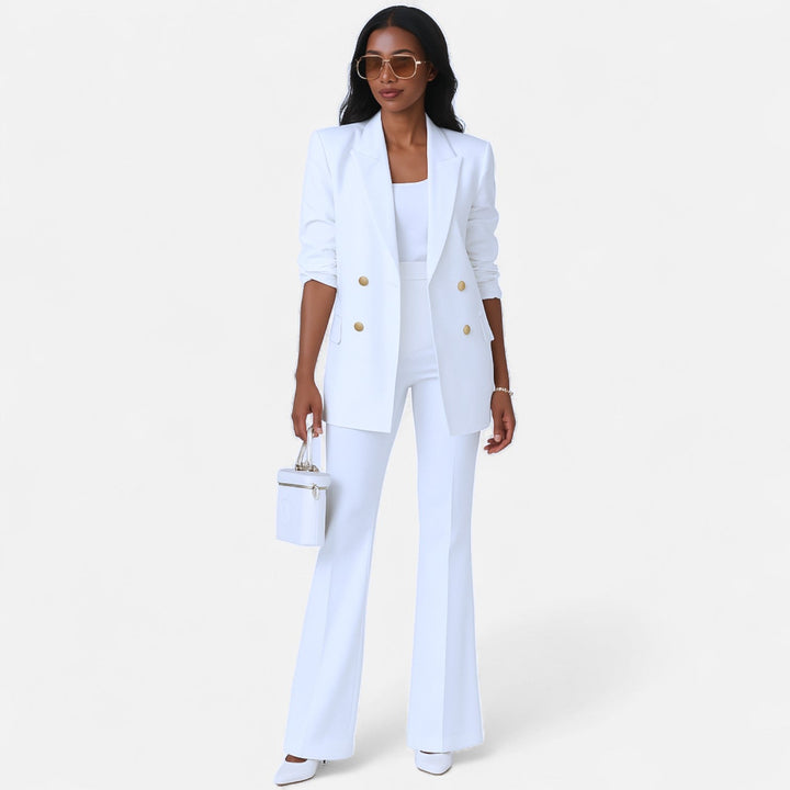 Abigail | Conjunto de Calças com Blazer Cruzado de Primavera para Mulher