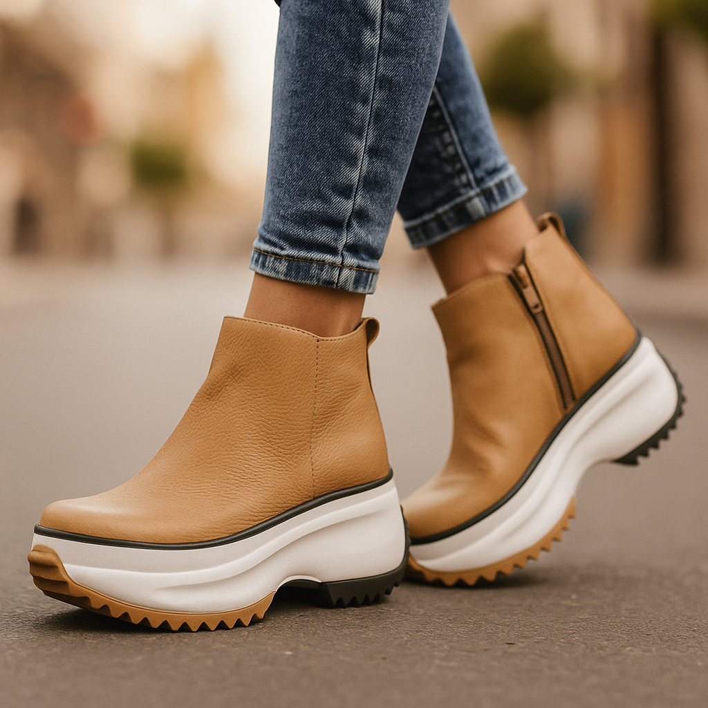 Women's Urban Wedge Ankle Boots Khaki