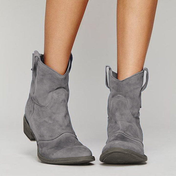 Women's Vintage-Finish Western Boots Gray