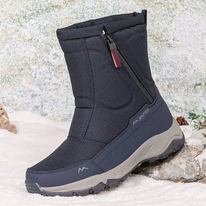 Women's Waterproof Winter Snow Boots – Warm & Non-Slip Comfort Dark Blue