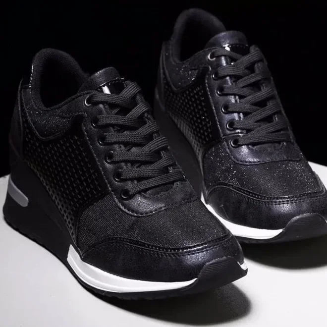 Women's Zip-Up Orthopedic Sneakers Black