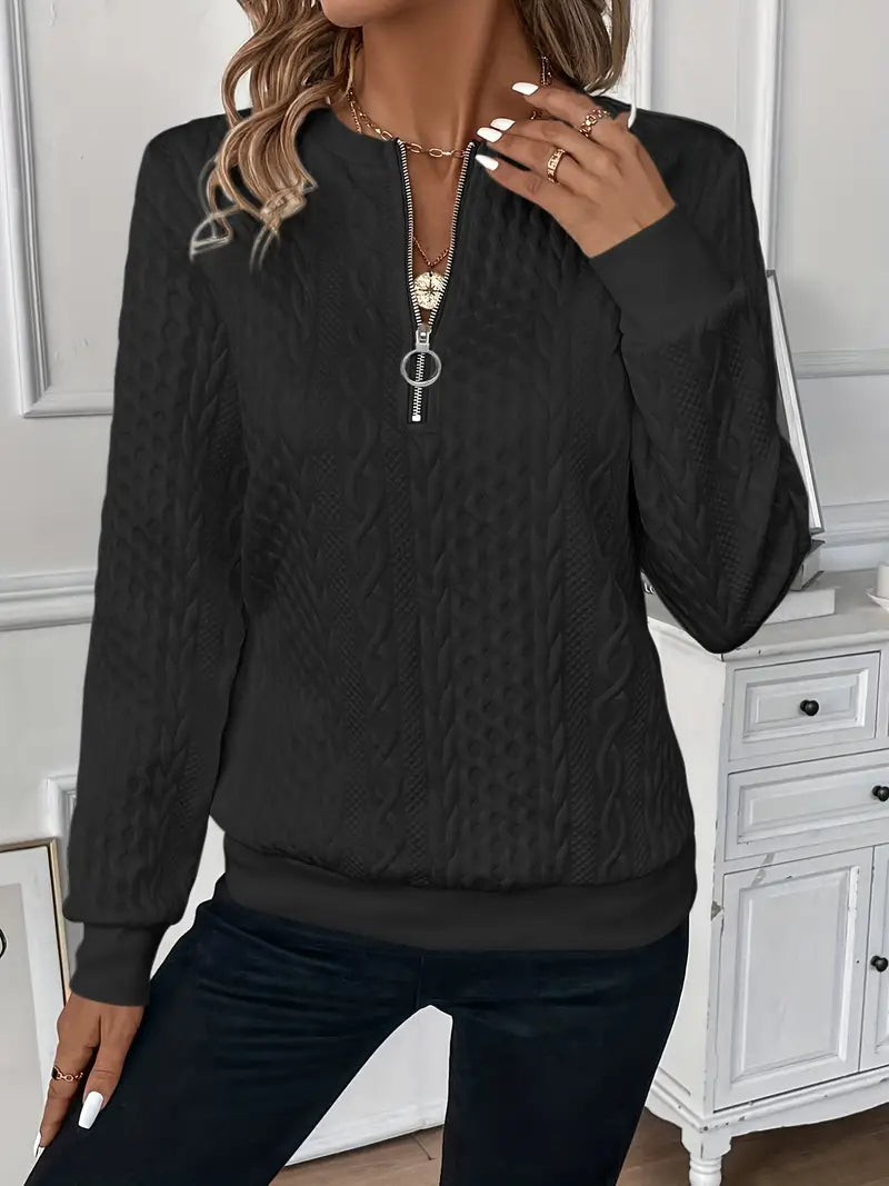Womens's Stylish Zip Sweater-MODAUTLET