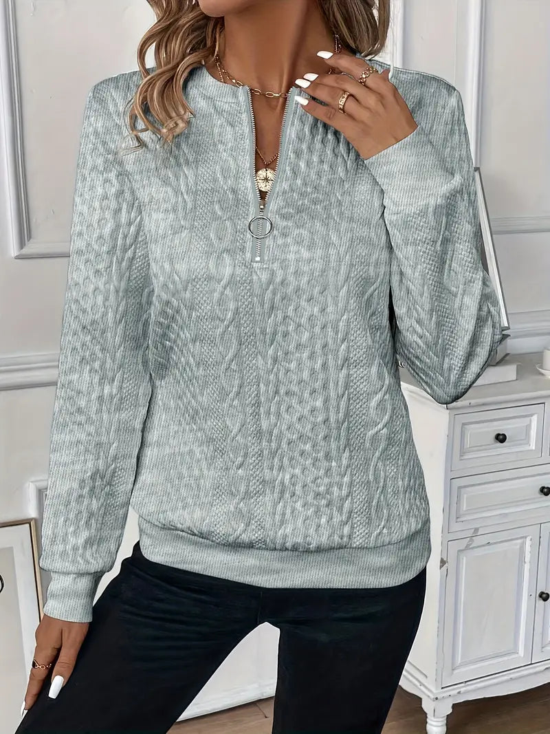 Womens's Stylish Zip Sweater-MODAUTLET