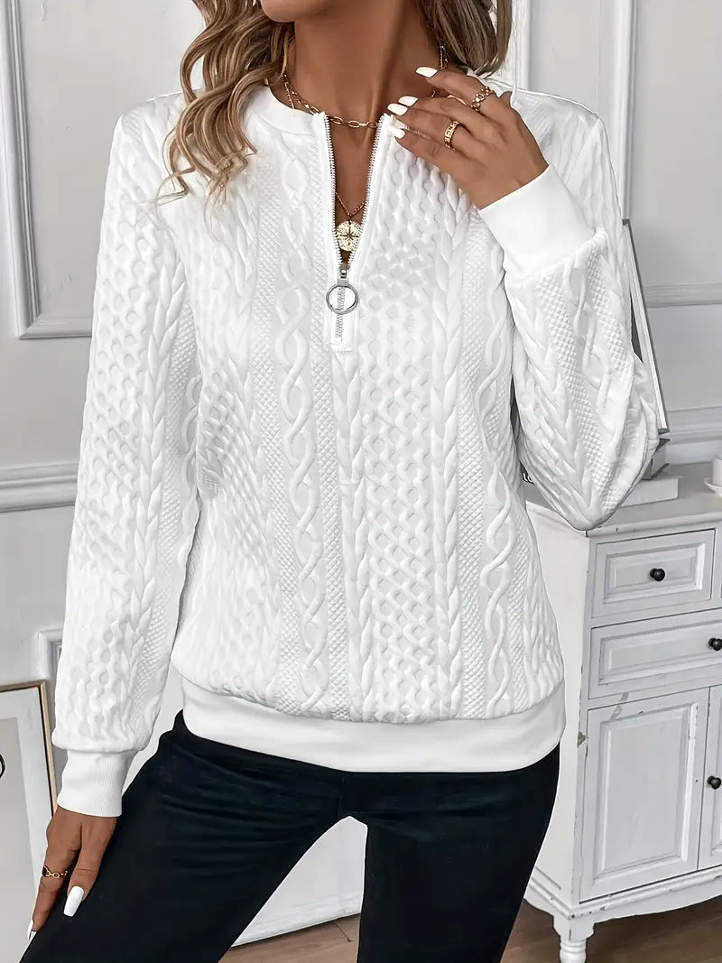 Womens's Stylish Zip Sweater-MODAUTLET