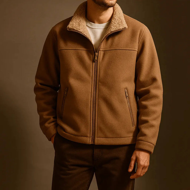 Wool-Blend Fleece-Lined Jacket for Men