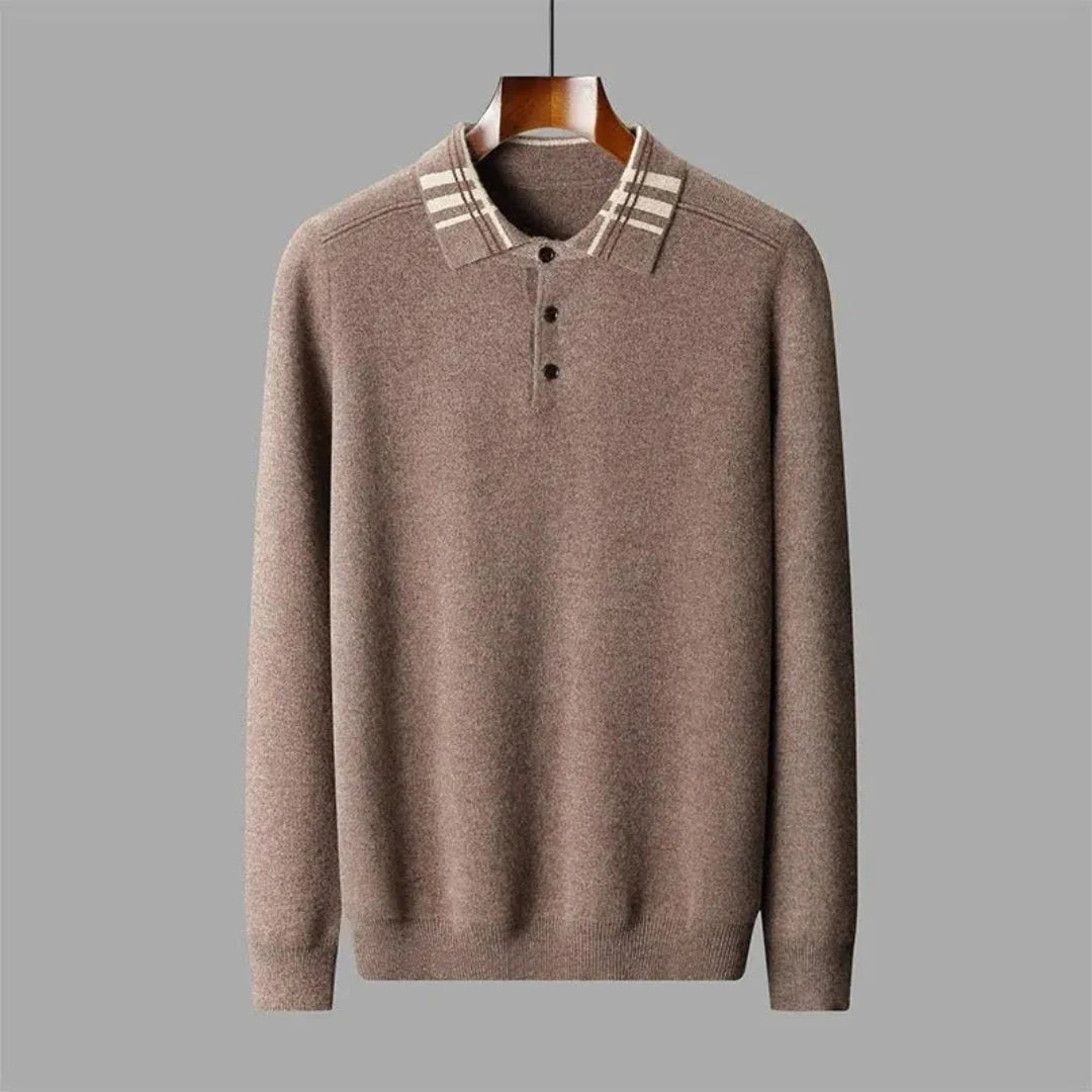 Wool Polo Sweater for Men