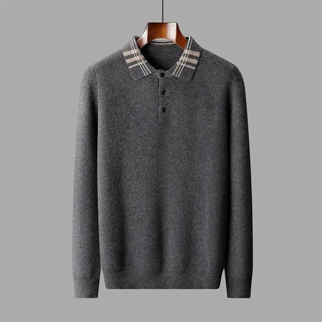 Wool Polo Sweater for Men