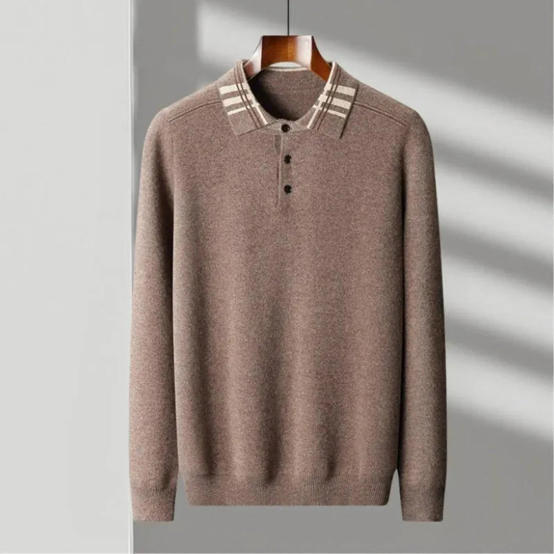 Wool Polo Sweater for Men