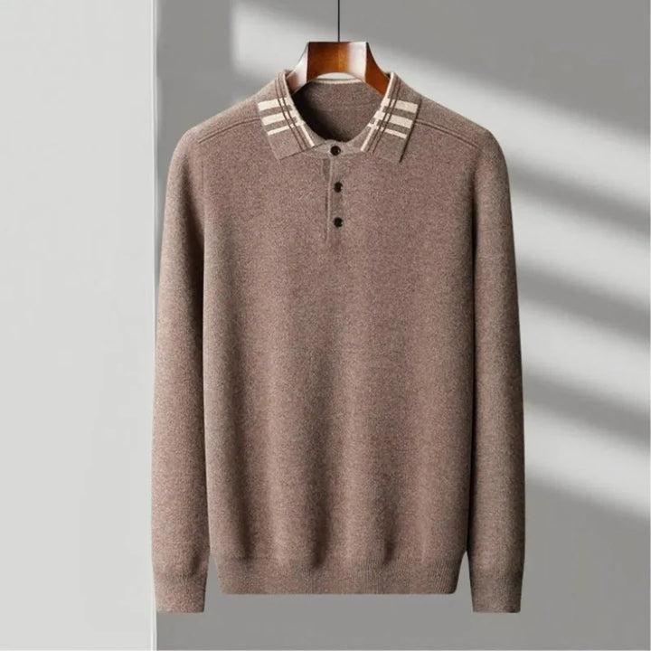 Wool Polo Sweater for Men