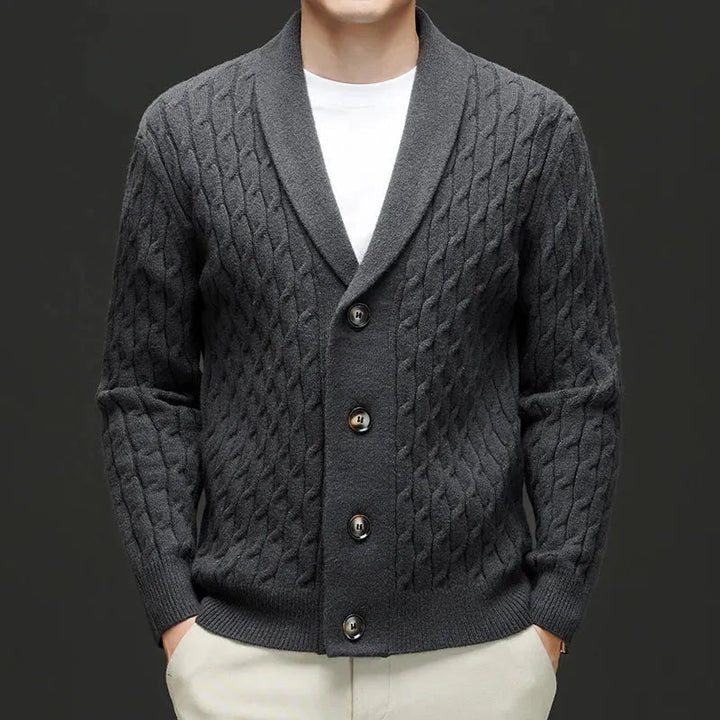 Wool Shawl Cardigan Gray