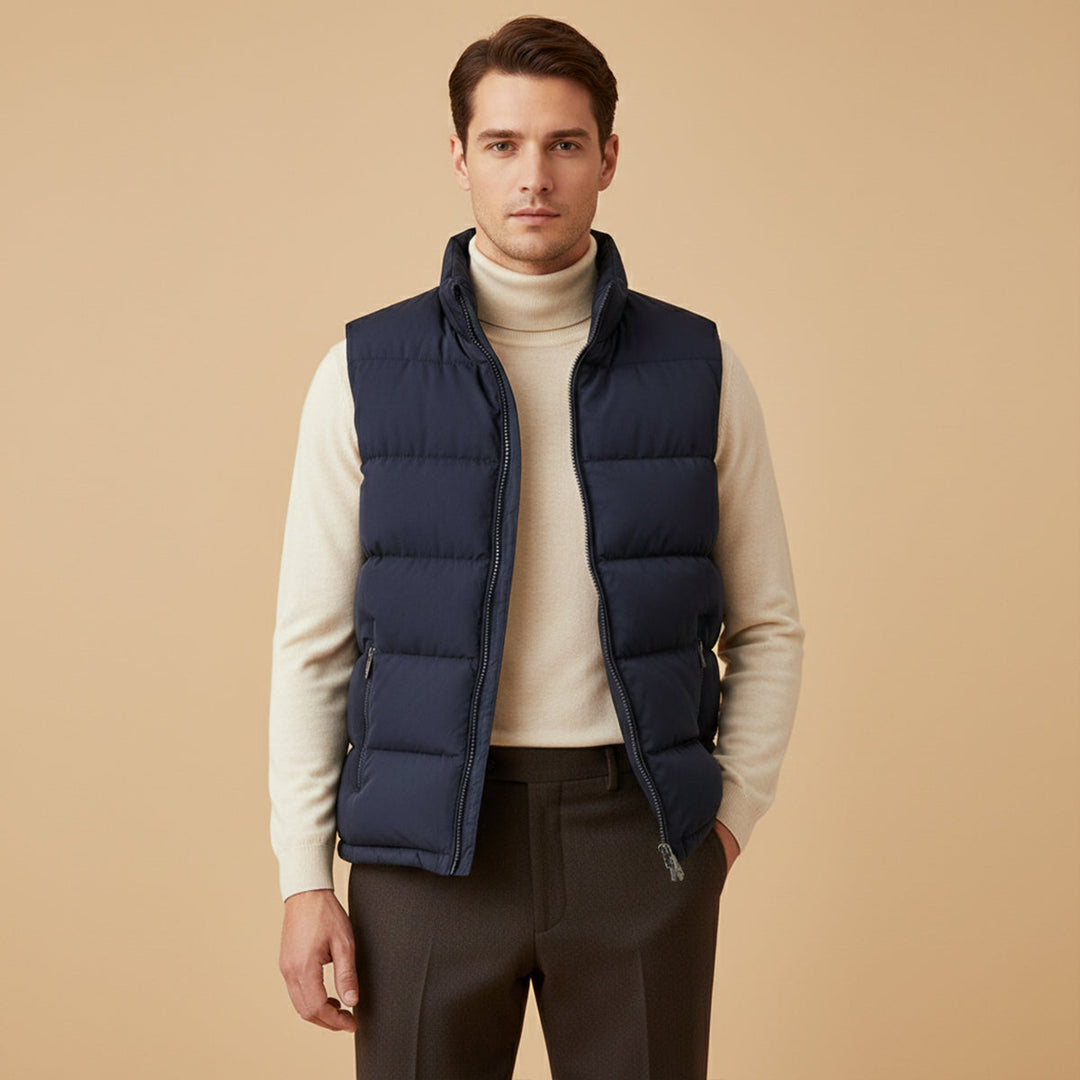 Colete masculino acolchoado, leve e quente, tipo puffer