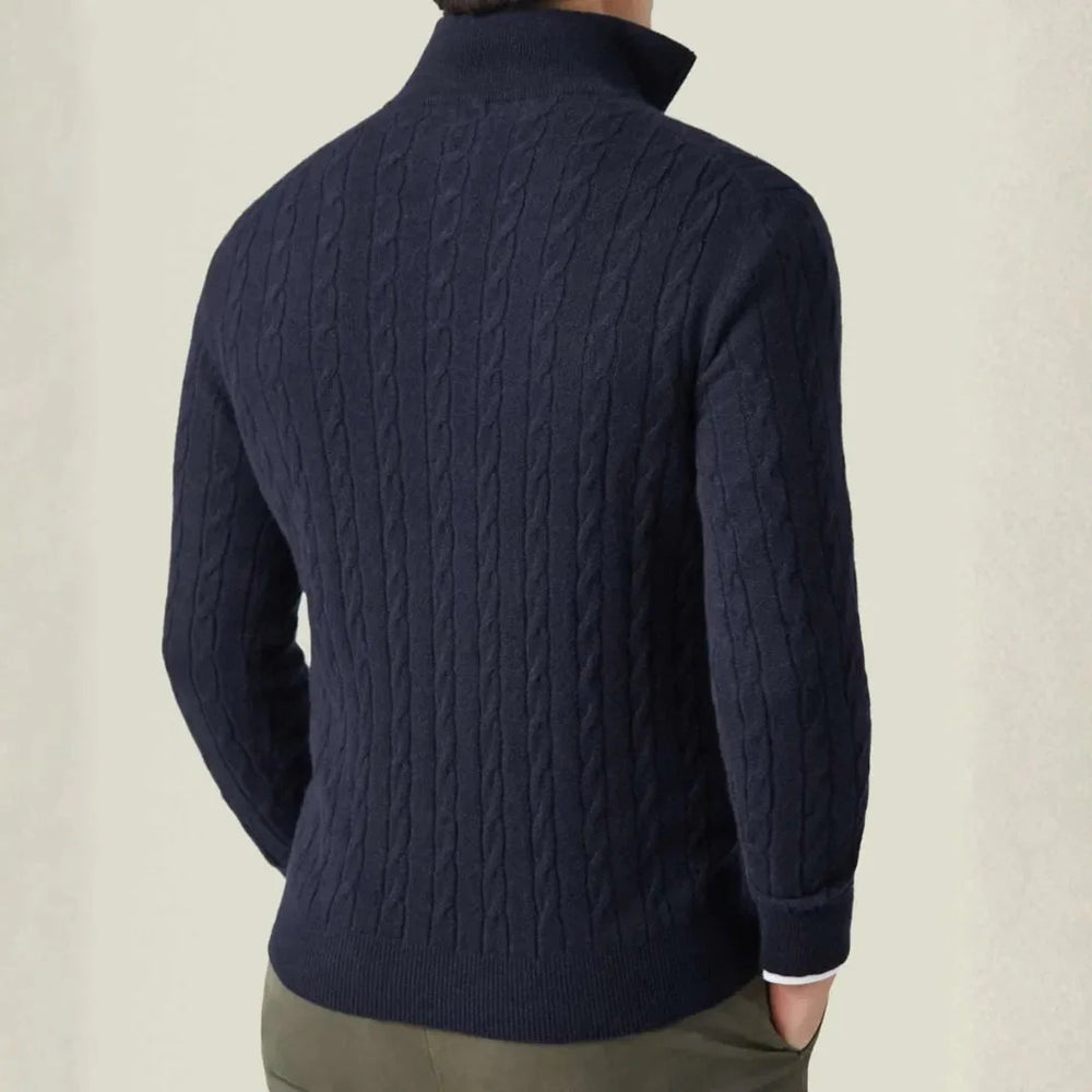 York Cable-Knit Quarter-Zip Sweater for Men