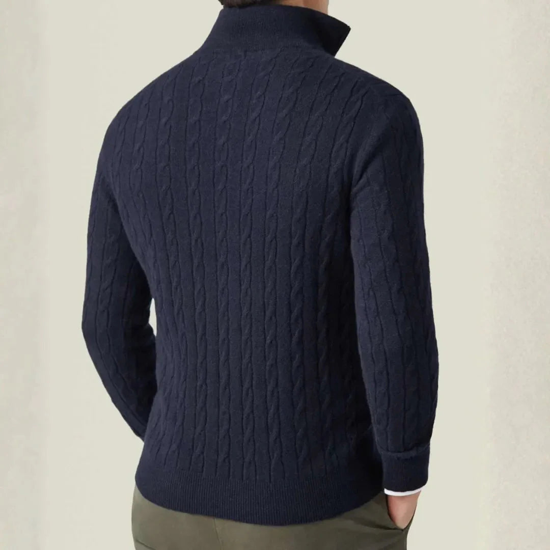 York Cable-Knit Quarter-Zip Sweater for Men