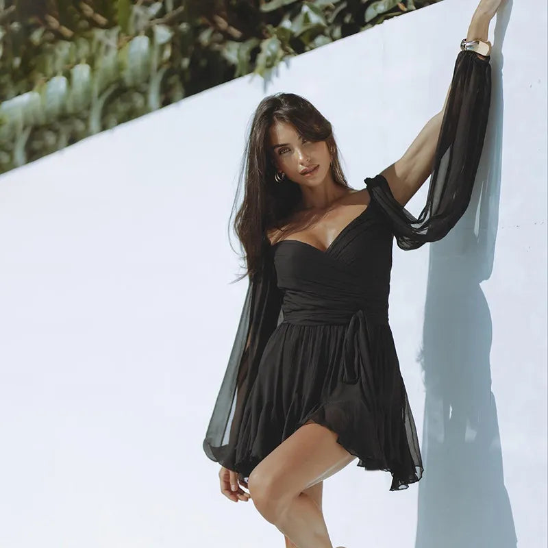 Charlotte | Women's Summer Long Sleeve Mini Dress