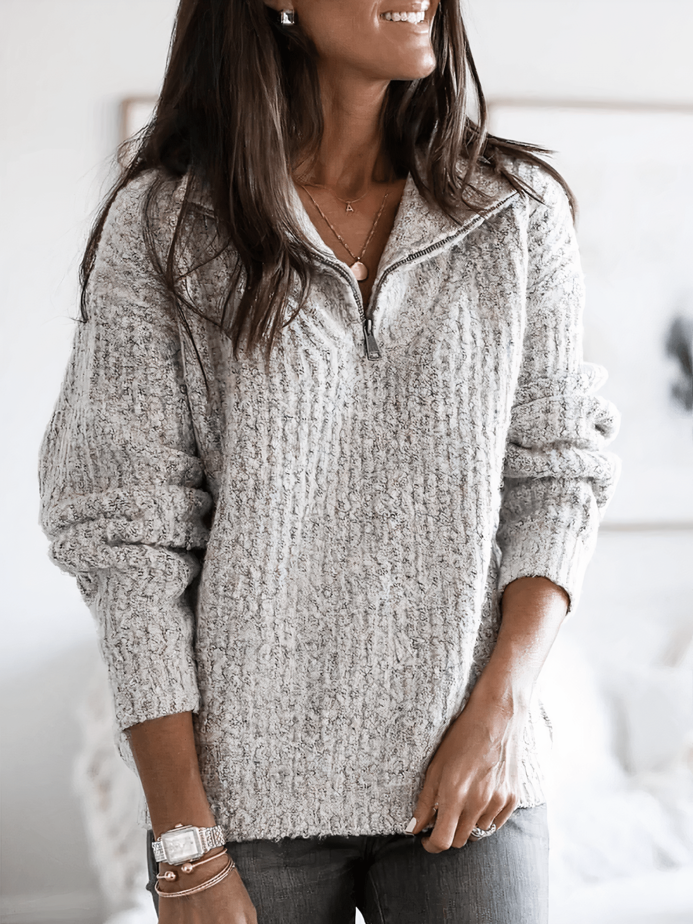 Women's Polished Casual Sweater Gray