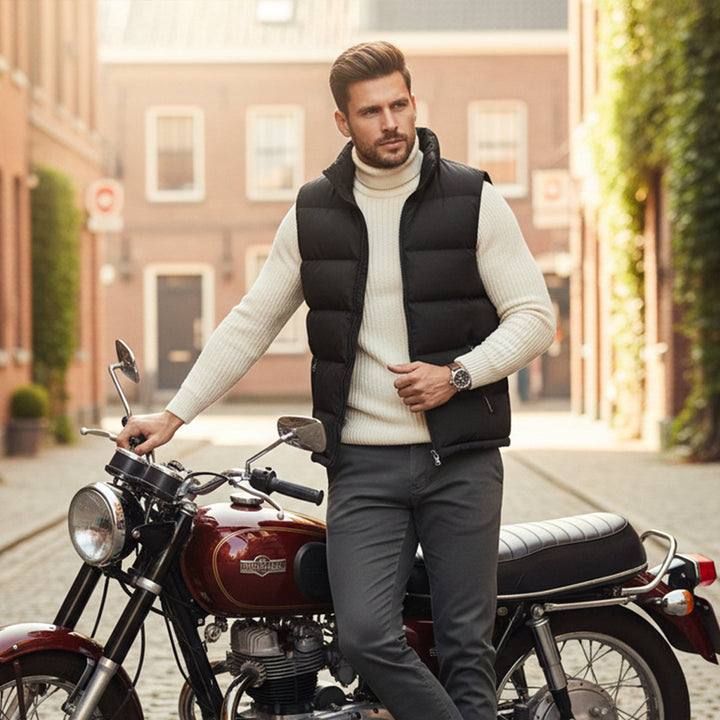 Colete masculino acolchoado, leve e quente, tipo puffer