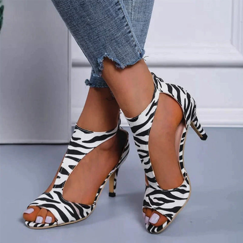 Women's Stylish High Heels with Foot Support Zebra