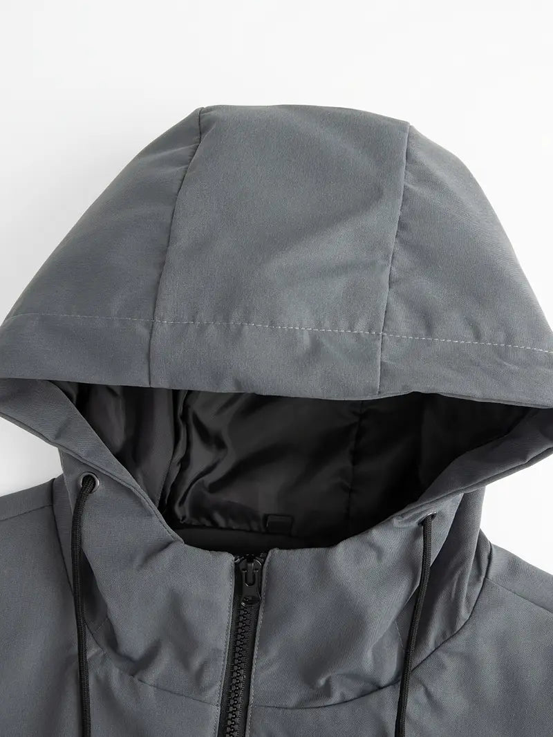Zip-Up Hooded Windbreaker Jacket
