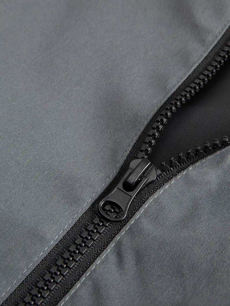 Zip-Up Hooded Windbreaker Jacket