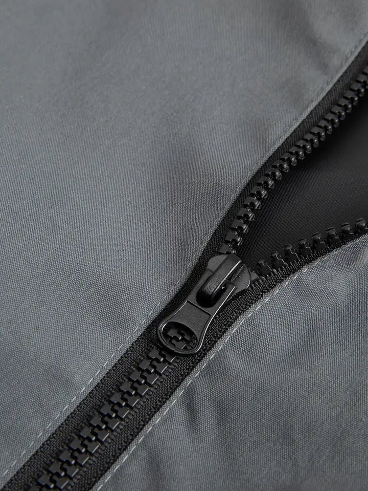 Zip-Up Hooded Windbreaker Jacket