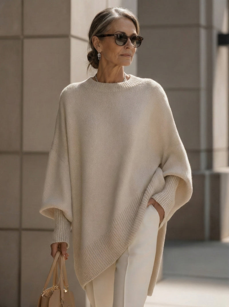 Women’s Oversized Knit Pullover – Cozy Loose-Fit Sweater for Everyday Style Beige