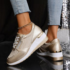 Women's Side-Zip Lace-Up Sneakers